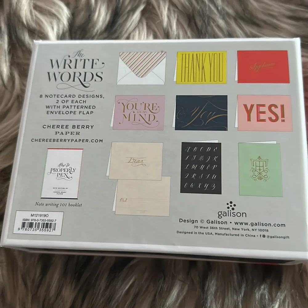 Galison The Write Words 16 Notecards